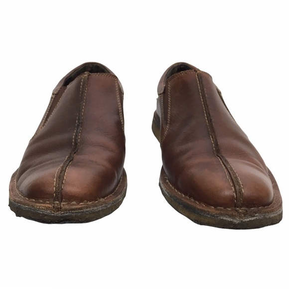 JOHNSTON & MURPHY Loafers Brown Leather Slip On Sheepskin Crepe Sole Size 12M - Picture 5 of 13